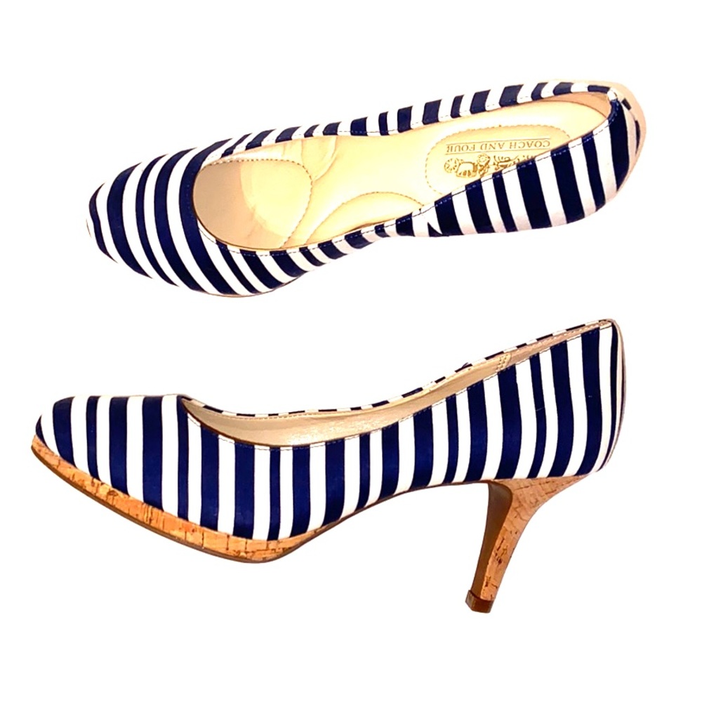 the Coach Blue zebra pumps 7.5